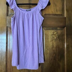 Large violet soft shirt with tiny circle detail